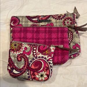 Vera Bradley Pink Paisley Pouch Set